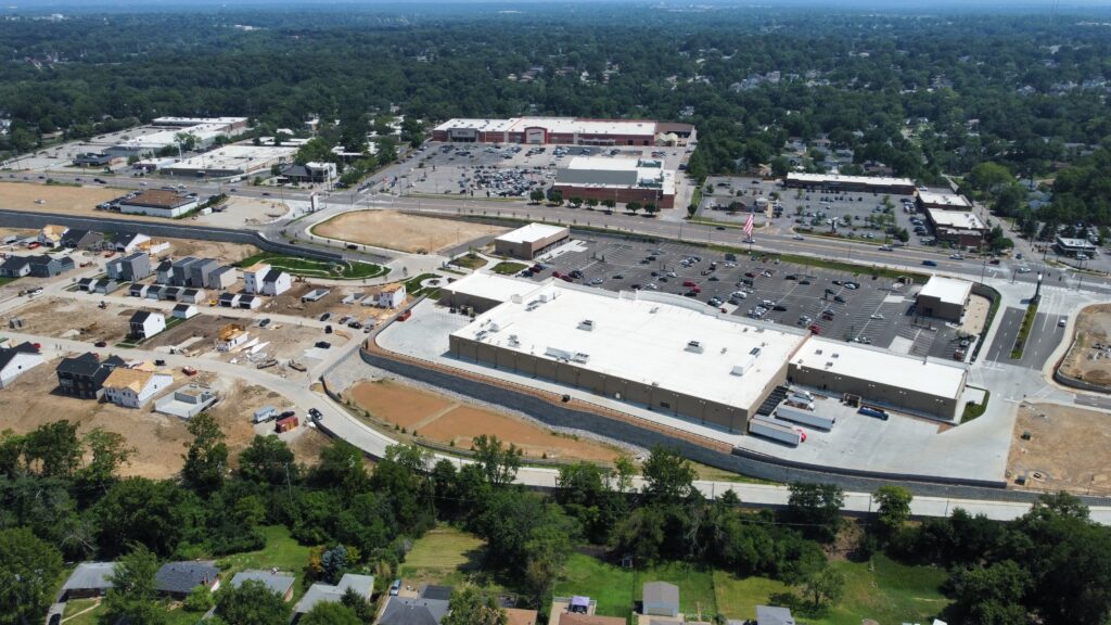 Exterior drone view of site development Dierbergs - Crestwood, MO