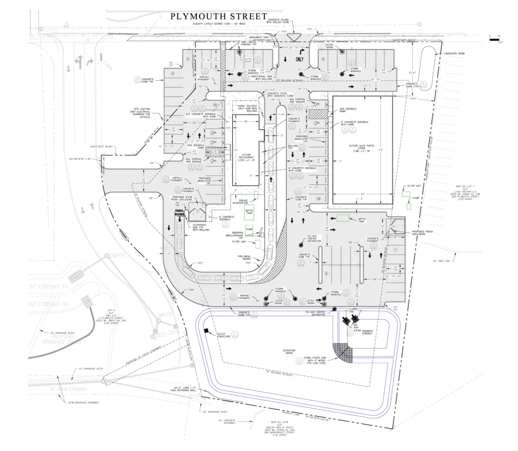 Site Plan of Leader's Real Estate Mixed Use Development - Halifax, MA